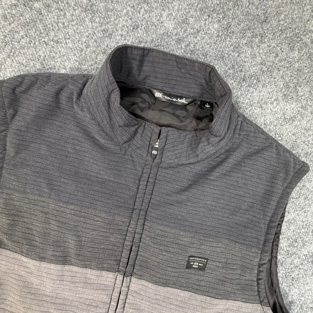 Travis Mathew Colorblock Ribbed Full Zip Performance Golf Vest Mens Large 0987